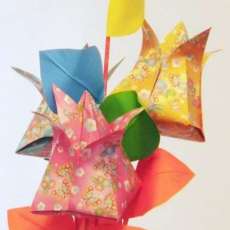 Origami Tulip Flower Bouquet