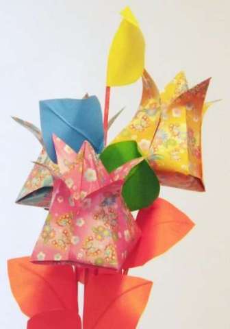 Origami Tulip Flower Bouquet