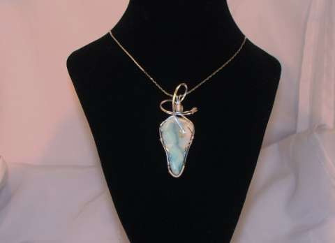 Wire Wrapped Larimar Necklace