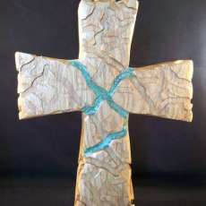 solid oak with turquas inlay