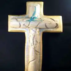 hand crafted of afrecan pear wood with mapil and turqose inlay