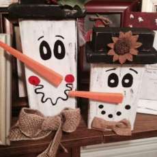 Wood Snowmen