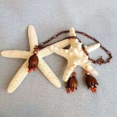 Antique Copper Tulip Earring and Pendant Set