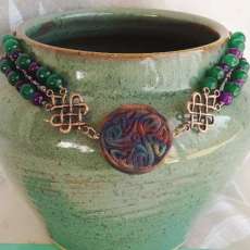 Emerald & Amethyst Triskele Choker