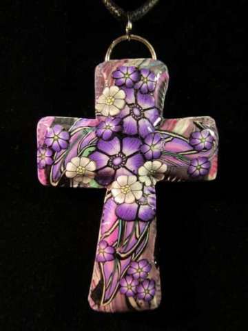 Purple Floral Pendant - Click on photo to enlarge