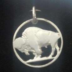 Hand Cut Buffalo Nickle Pendant/Charm