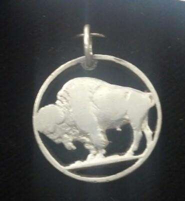 Hand Cut Buffalo Nickle Pendant/Charm