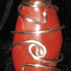 Sterling wire wrapped Red Jasper pendant