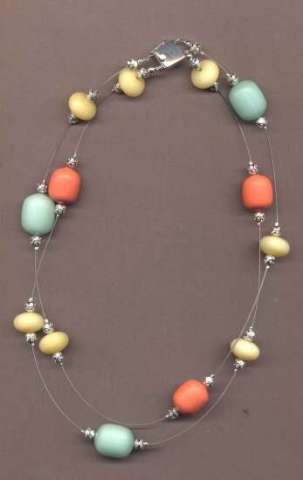 Vintage Bead Floating Necklace