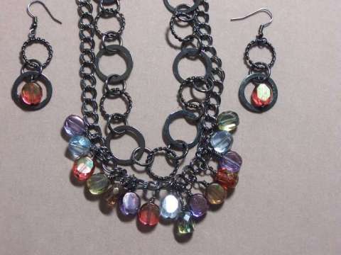 Nickel chain and Glass Bead Set