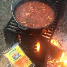 Cajun Chili on a Open Fire.