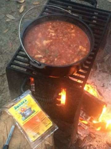 Cajun Chili on a Open Fire.