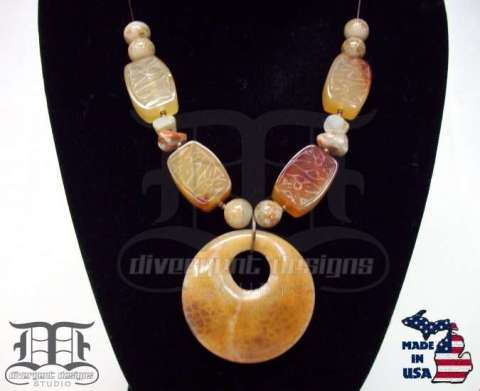 Fire Agate & Brecciated Jasper Necklace