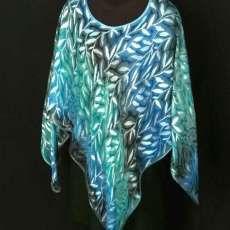 Poncho (#1054) Silver and Light Blues