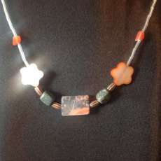 Gemstone and shell necklace