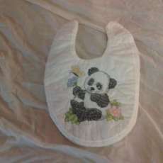 STAMPED CROSS STITCH BABY BIB
