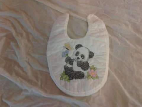 STAMPED CROSS STITCH BABY BIB