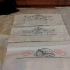 CROSS STITCH PAIR PILLOW CACES