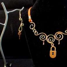 Copper and Brass Lock and Key set