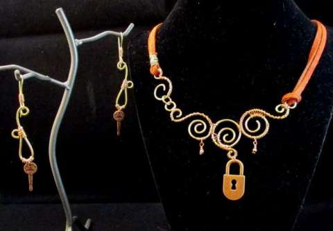 Copper and Brass Lock and Key set