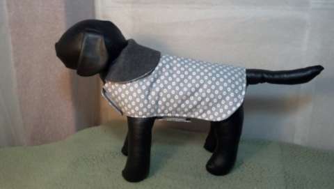 Grey Polka Dot Dog Jacket