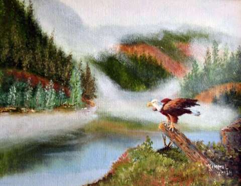 Santiam at Big Cliff, an Oregon wildlife painting