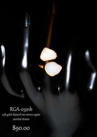 Double Agate ring adjustable size