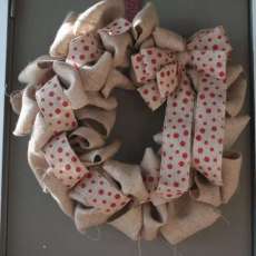 Red Polka Dots Burlap Wreath
