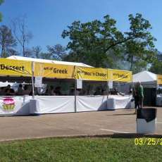 Food Vendor Tents With Counters and Banners