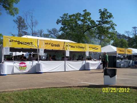 Food Vendor Tents With Counters and Banners