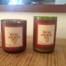 Wicks and Wine, wine bottle candles