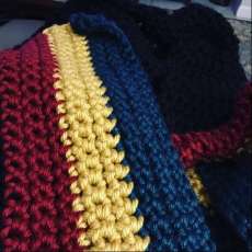 Crochet Color Block Blanket