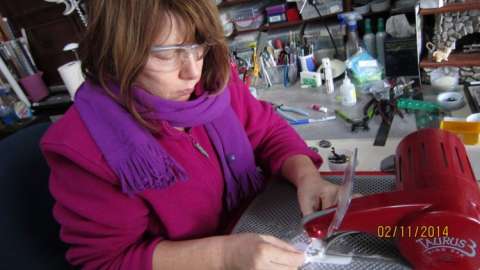 Sandy working on Glass !