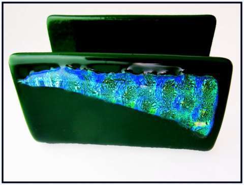 Handmade Fused Glass Business Card Holder