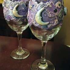 To The Moon Large Wine Glasses