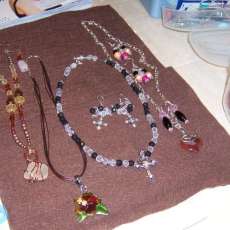 Shell pendant with acrylic bead necklace