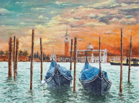 Gondola Racers,Venice, Italy