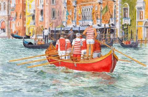 Gondola Racers, Grand Canal, Venice, Italy