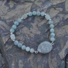 Druzy & Aquamarine bracelet