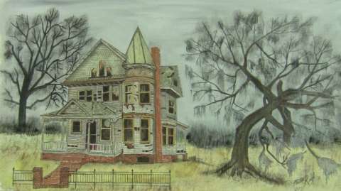 Haunted House - Watercolor