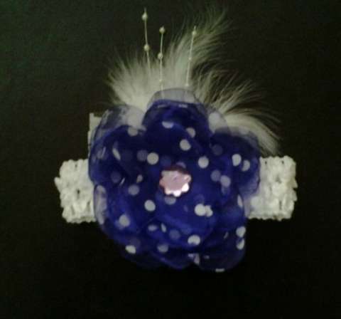 Purple and white polkadots