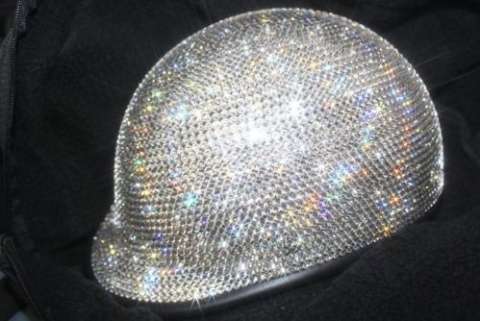 Rhinestone Biker Helmet