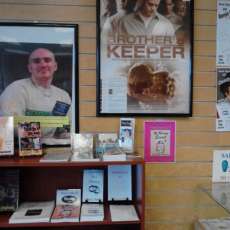 Nate Hanging out at Boaz Books