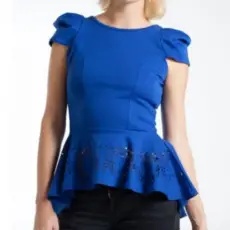 Blue Peplum Top