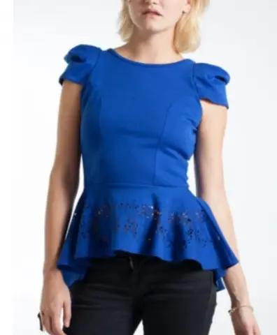 Blue Peplum Top