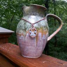 Copper Necklace With Multicolored Czech Glass