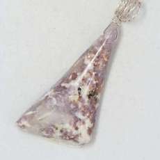 Lepidolite Pendant with silver twirly bail