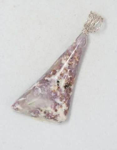 Lepidolite Pendant with silver twirly bail