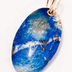 Lapis Lazuli Pendant with gold twirl bail 73ct $83 E