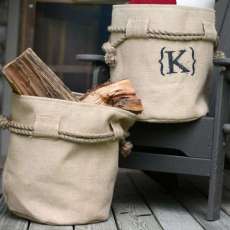 Large Burlap Rope Basket